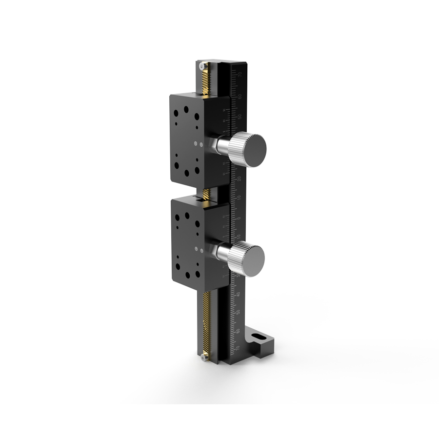Z轴长行程燕尾槽式手动位移台 台面尺寸25x42mm 2滑块 行程60mm